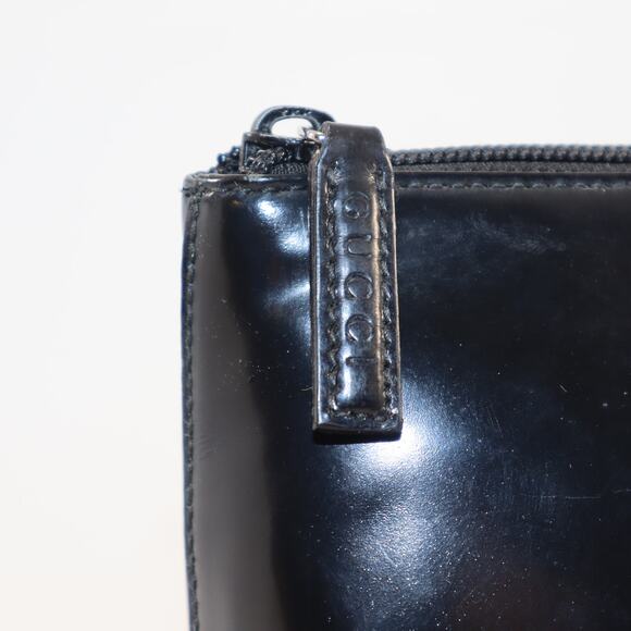 Vintage Gucci Black Patent Leather Square G Monogram Cosmetic Pouch Bag 039.0270 - Picture 6 of 9